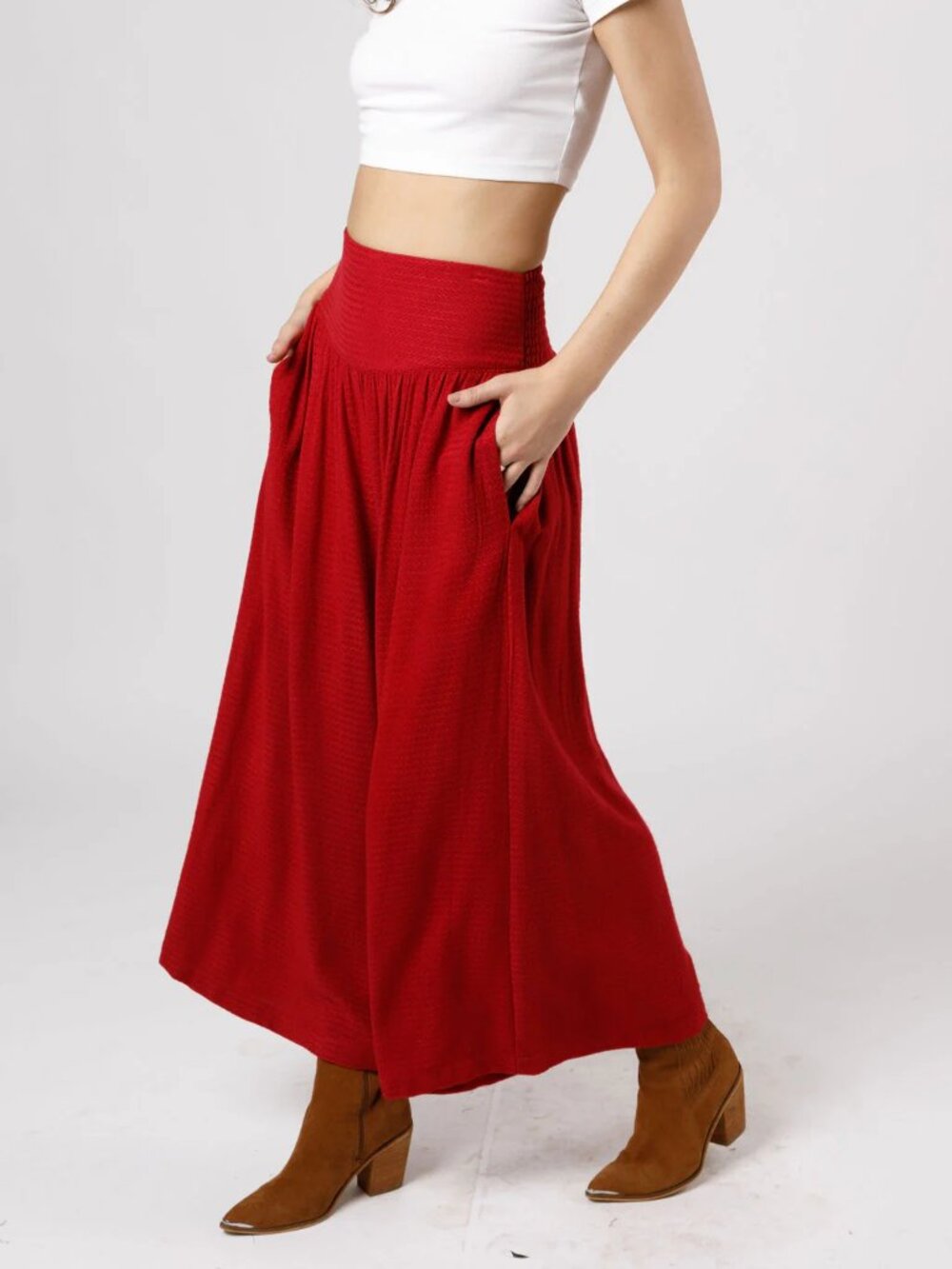 NWT Band of the Free Reis Wide Leg Pants in Rose Red